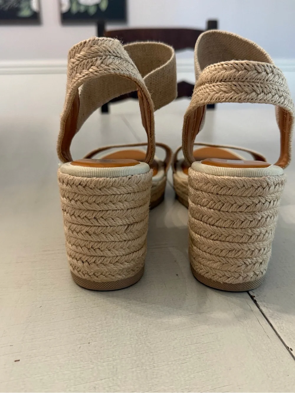 MIA Women’s Brittni Beige Espadrille Wedge Sandals with Ankle Strap Sz 11 NWOT